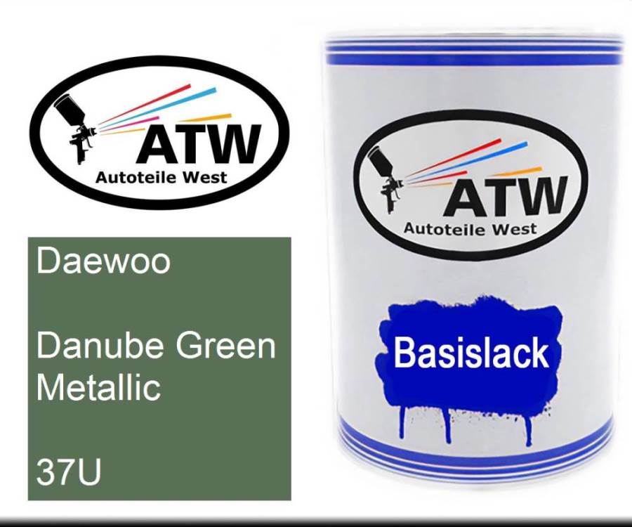 Daewoo, Danube Green Metallic, 37U: 500ml Lackdose, von ATW Autoteile West.